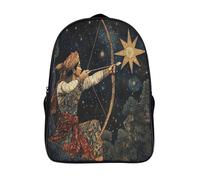 kaiyun Archer indonésien Sac À Dos Enfant Garçon Et Fille Cartable,Pointant des flèches vers les étoiles la nuit De Sac Dos De Grande Capacité Les Bon Pour L'école Et Les Voyages 16 inch
