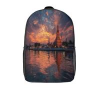 kaiyun Architecture thaïlandaise nocturne Décontractée Sac À Dos Enfants Cartables Fille Garçons Sac D'école Pour Scolaire Ou Voyage 17inch