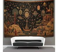 kaiyun Art abstrait égyptien vu de l'espace Tapisserie Murale À Suspendre, Murales,Plaque De Pique-Nique Décoration Murale Plafond Art Mural 70cmx100cm