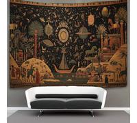 kaiyun Art abstrait égyptien vu de l'espace Tapisserie Murale Tenture Dortoir Chambre Salon 130cmx150cm