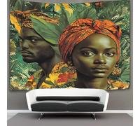 kaiyun Art africain Personnages Tapisserie,Motif de fond africain Tapisserie À Suspendre Au Mur,Décoration Murale Pour Chambre Dortoir Fête 150cmx200cm