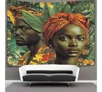 kaiyun Art africain Personnages Tapisserie,Motif de fond africain Tenture Murales Pour Chambre Tapisserie Esthétique,décoration De La Maison Pour Le Salon 70cmx100cm