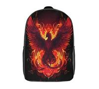 kaiyun Art du Phénix de feu Décontractée Sac À Dos Enfants Cartables Illustration de créature mythique Fille Garçons Sac D'école Pour Scolaire Ou Voyage 17inch