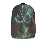 kaiyun Art médiéval Cartable Two Chevaliers Imprimé 3D Sac À Dos Pour Ordinateur Portable Unisexe Pour Enfants/étudiants/Adultes 17inch