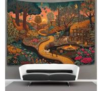 kaiyun Art populaire Tapisserie Murale À Suspendre, Vie communautaire traditionnelle mexicaine Pour Décoration De Chambre À Coucher,fête D'anniversaire Ou Toile De Fond De Jardin 70cmx100cm