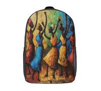 kaiyun Art tribal africain Sac À Dos Unisexe Loisir Backpack Garçons École Sacs Filles Personnes dansant dans un club Cartable Daypacks Adulte Léger 17inch