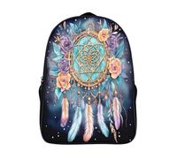 kaiyun Attrape-rêves en plumes Sac A Dos Scolaire,Bohême Voituretable Fille Garçons Enfant,Adolescent Loisir Voyage Utilisation Quotidienne 16 inch