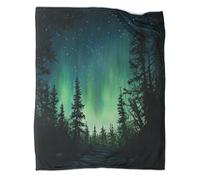 kaiyun Aurores boréales Plaids Doux Et Chauds Forêt Plaids en Flanelle Imprimée pour Lits Et Canapés 70x80inch(180x200cm)
