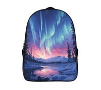 kaiyun Aurores boréales Sac À Dos Cartable Magnifique paysage enneigé BackpacK Scolaire Enfants Portable Léger Et Design Respirant Unisexe 16 inch College Pack