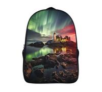 kaiyun Aurores boréales Sac À Dos D'école Aurore boréale Imprimé 3D Sac À Unisexe Pour Enfants/étudiants/Adultes 16 inch