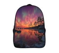 kaiyun Aurores boréales sur un lac gelé Sacs À Dos,3D Imprimé Étudiant Cartable Garçons Filles Livre Sac Pour Maternelle Ou Primaire 16 inch