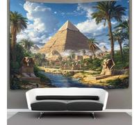 kaiyun Avatars de sphinx, arbres et rivières Tapisserie Égypte antiqueian Pyramides Murale À Suspendre Pour Chambre À Coucher,salon,appartement,dortoir,décorations Murales, 180cmx230cm