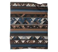 kaiyun Aztec-Style Pattern of Small White Triangles and Lines Est Douce,et Chaude, Couverture Jetée Motif 3D,Le Lit Adapté Aux Adultes Et Aux Adolescent 40x50inch(100x130cm)
