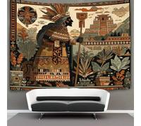 kaiyun Aztèque Déesse tenant un sceptre cérémoniel Tapisserie Murale Tentures Murales Pour Salon Tenture Murale Décorative Pour Chambre 70cmx100cm
