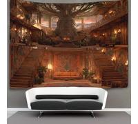 kaiyun Aztèque Tapisserie Murale À Suspendre, Style Cabane dans les arbres Pour Décoration De Chambre À Coucher,fête D'anniversaire Ou Toile De Fond De Jardin 130cmx150cm