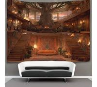 kaiyun Aztèque Tapisserie Murale Style Cabane dans les arbres Tentures Murales Pour Salon Tenture Murale Décorative Pour Chambre 180cmx230cm
