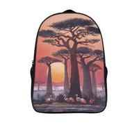 kaiyun Baobab africain Sac À Dos Enfant Fille Flamant rose Garçons Adolescents Primaire Avec Boucle De Réglage Cartables Scolaires 16 inch