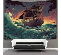kaiyun Bateau pirate Tapisserie Style BD 3D Tenture Murales Décorations Pour La Maison Pour La Chambre 70cmx100cm