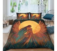 kaiyun Beautiful Aboriginal Phénix Déesse Taies d'oreiller Et Housses De Couette Impression Numérique 3D Giant Full Lune Literie 3 Pièces Adaptée Aux Adultes Et Enfant King（220x240cm）