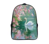 kaiyun Beautiful Blanc Swans Swim Gracefully in The Lake Sac À Dos Unisexe Loisir Backpack Garçons École Sacs Filles Cartable Daypacks Adulte Léger 39x29x16cm