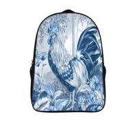 kaiyun Beautiful Blue And Blanc Coq Sacs À Dos,3D Imprimé Étudiant Cartable Garçons Filles Livre Sac Pour Maternelle Ou Primaire 16 inch