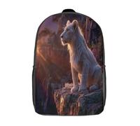 kaiyun Beautiful Lion blancess Sitting on The Edge of A Cliff Sacs À Dos Pour Étudiant,Mignonne Décontracté Pour Garçons Filles Cartable Scolaire 17inch