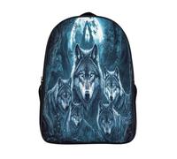 kaiyun Beautiful Loup PortraitSacs À Dos Pour Enfants École,Silver Full Lune And Dark Twisted Trees Grande Capacité Adolescents Sac À Garçons Filles Voyage 16 inch
