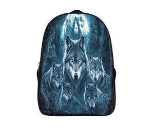 kaiyun Beautiful Loup PortraitSacs À Dos Pour Enfants École,Silver Full Lune And Dark Twisted Trees Grande Capacité Adolescents Sac À Garçons Filles Voyage 16 inch