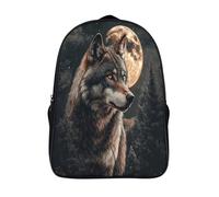 kaiyun Beautiful Loup Sacs À Dos,imprim É 3D Cartable Lune Pine Arbres Sac Mode Pour Maternelle Ou Primaire 16 inch
