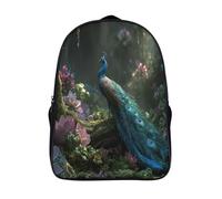 kaiyun Beautiful Paons in The Lush Forest Sacs À Dos,3D Imprimé Étudiant Cartable Garçons Filles Livre Sac Pour Maternelle Ou Primaire 39x29x16cm