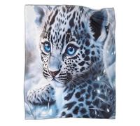 kaiyun Bébé léopard des neiges - Couverture Chaude Polyvalente pour Canapés,Style d'art numérique Édredon De Lit De Voyage Douce Et,80x90inch(200x230cm)