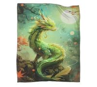 kaiyun Bébé Mignon Couverture Imprimée en 3D Dragon Chinois Édredon en Peluche Douce pour Lits Et Canapés De Vacances,80x90inch(200x230cm)