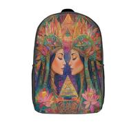 kaiyun Belle déesse Sac À Dos D'école Géométrie sacrée Lotus Univers Imprimé 3D Sac À Unisexe Pour Enfants/étudiants/Adultes 17inch