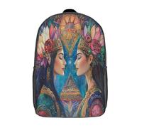 kaiyun Belle déesse Sac A Dos Ecole Primaire,Sac À Dos Pour Enfants - Pyramides Géométrie sacrée Sac De Livre D'école Adolescents Con Boucle De Réglage 17inch