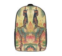 kaiyun Belle déesse Sacs À Dos,Pyramid Géométrie sacrée Lotus Cartable Avec Boucle De Réglage Pour Garçons Et Filles,17inch Léger Décontracté Sac De Voyage