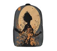 kaiyun Belle silhouette de femme Sacs À Dos,Fleurs Cartable Avec Boucle De Réglage Pour Garçons Et Filles,17inch Léger Décontracté Sac De Voyage