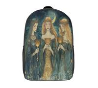 kaiyun Belle sorcière des mersSacs À Dos Pour Enfants École,Saint Graal doré Grande Capacité Adolescents Sac À Garçons Filles Voyage 17inch