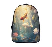 kaiyun Big Koï in The Water Cartable Lotus Imprimé 3D Sac À Dos Pour Ordinateur Portable Unisexe Pour Enfants/étudiants/Adultes 16 inch