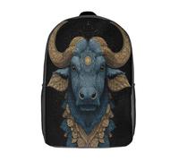 kaiyun Bison doré et bleu Sacs À Dos,3D Imprimé Étudiant Cartable Garçons Filles Livre Sac Pour Maternelle Ou Primaire 17inch