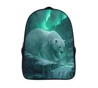kaiyun Blanc Bears, Arctiques boréales And Forest Waterfalls Sac À Dos D'école Imprimé 3D Sac À Unisexe Pour Enfants/étudiants/Adultes 39x29x16cm