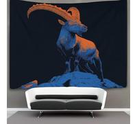 kaiyun Bouquetin des Alpes Tenture Murale Tapisserie, Décoration Murale,art Mural Au Plafond 130cmx150cm