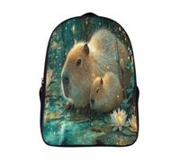 kaiyun Cabinet mignon Sac A Dos Ecole Primaire,Sac À Dos Pour Enfants - Huge Water Lilies Golden Fireflies Sac De Livre D'école Adolescents Con Boucle De Réglage 16 inch