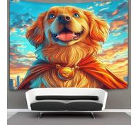 kaiyun Cape Tapisserie Murale Chien with Tongue Sticking Out Tapisseries Tentures Murales Pour Salon Tapisseries Tenture Murale Décorative Pour Chambre 70cmx100cm