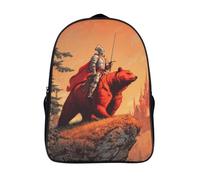kaiyun Cavalier chevauchant un ours rouge debout sur une collineSacs À Dos Pour Enfants École, Grande Capacité Adolescents Sac À Garçons Filles Voyage 16 inch