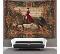kaiyun Cavalière britannique sur un cheval de dressage Tapisserie Murale À Suspendre, Pour Décoration De Chambre À Coucher,fête D'anniversaire Ou Toile De Fond De Jardin 70cmx100cm