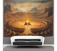 kaiyun Centre du tabernacle Tapisserie,Camping de forme circulaire Tenture Murales Pour Chambre Esthétique,décoration De La Maison Pour Le Salon 150cmx200cm