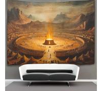 kaiyun Centre du tabernacle Tapisserie Murale À Suspendre, Camping de forme circulaire Pour Décoration De Chambre À Coucher,fête D'anniversaire Ou Toile De Fond De Jardin 180cmx230cm