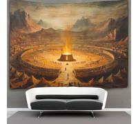 kaiyun Centre du tabernacle Tenture Murale Tapisserie,Camping de forme circulaire Décoration Murale,art Mural Au Plafond 100cmx150cm