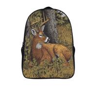 kaiyun Cerf de Virginie dans la forêt Sac A Dos Ecole Primaire,Sac À Dos Pour Enfants - Sac De Livre D'école Adolescents Con Boucle De Réglage 16 inch