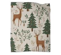 kaiyun Cerf Mignon et Joueur, Sapin de Noël Édredon | Couverture De Canapé | Housse De Voyage Douce Et Confortable,50x60inch(127x152cm)